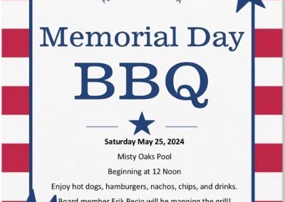 Misty Oaks Memorial Day event invitation